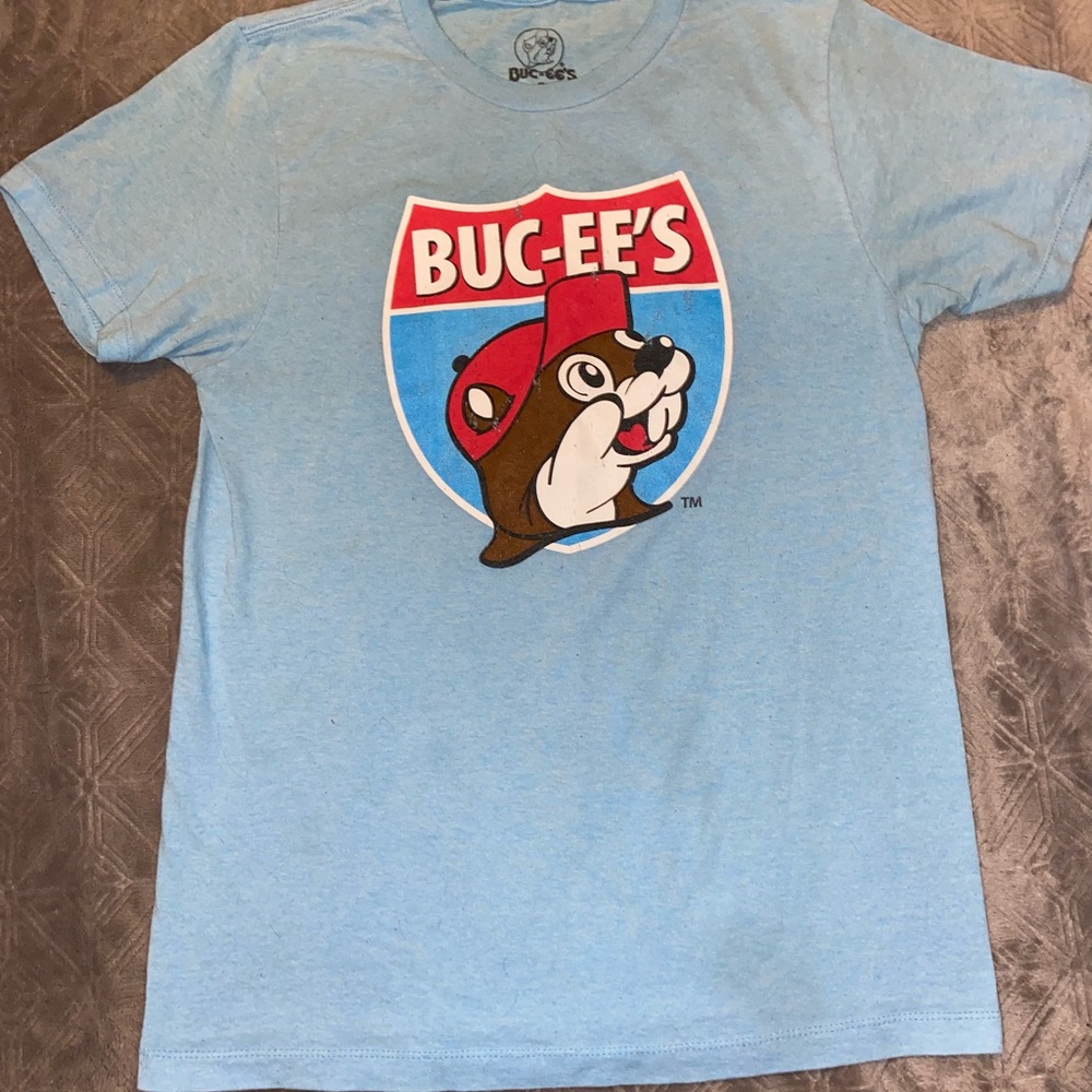 Buc-ee’s Heck Yeah Tee Small Short Sleeve T-Shirt Blue Texas